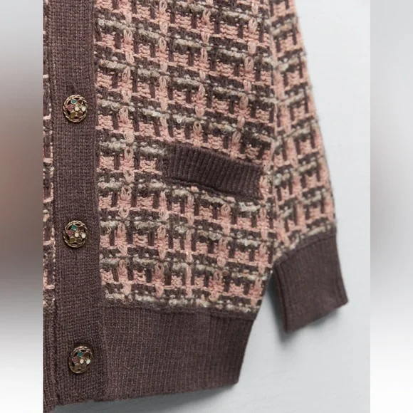 Women Zara V Neck Cardigan Size Small - Picture 5 of 8